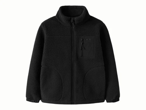 Name It teddyjakke i sort med brystlomme  